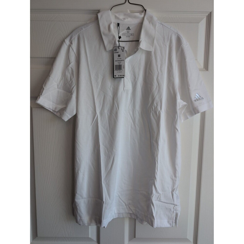 Adidas NEW Mens Cotton Blend Golf Polo Shirt A322 White Medium $60